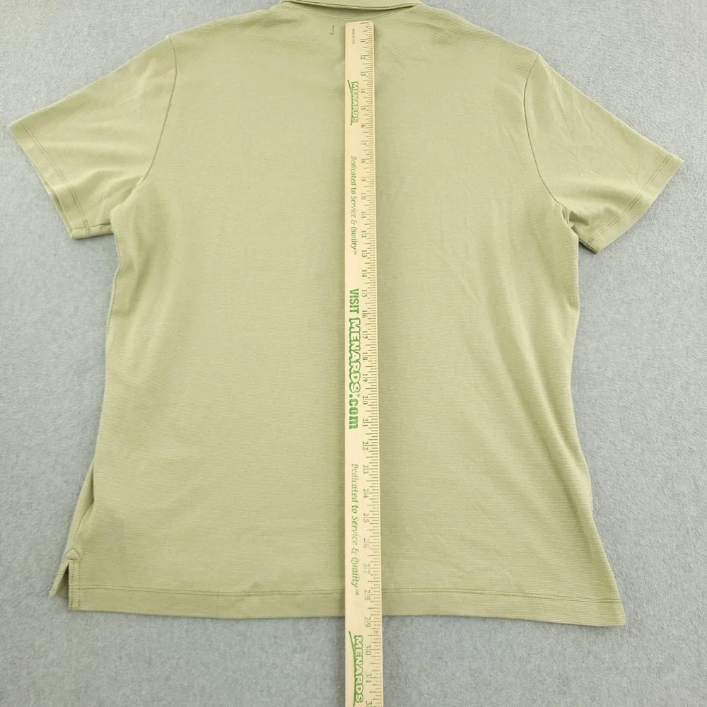 Banana Republic Polo Shirt Mens L Green Solid Luxe Touch Cotton Casual Top